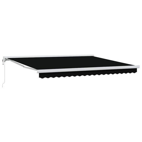 Retractable Awning Black 400 x 300 cm Fabric, Metal