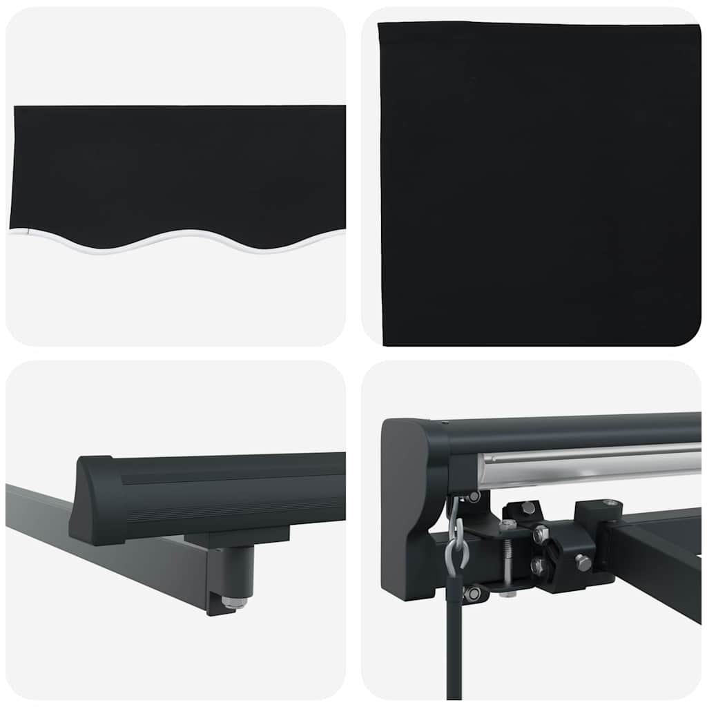 Retractable Awning Manual Black 400x300 cm Fabric