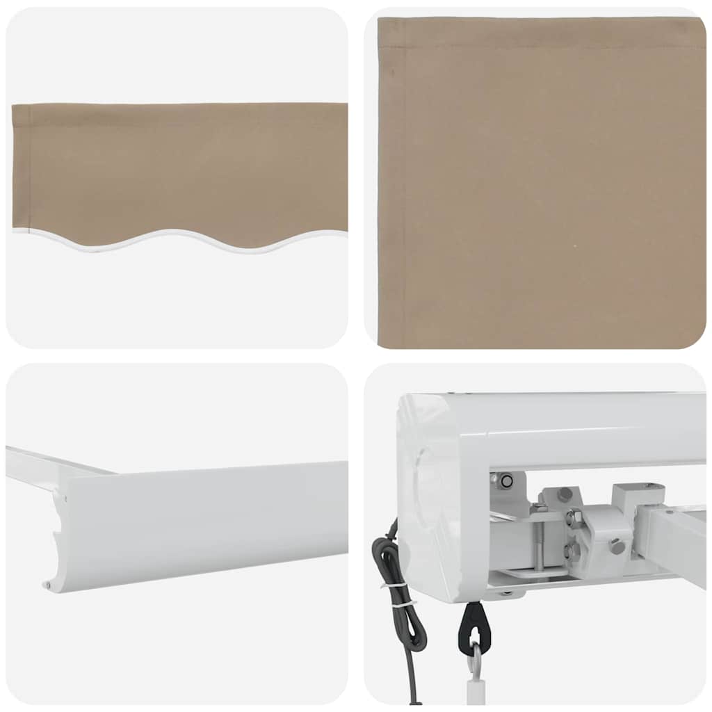Retractable Awning Beige 400 x 300 cm Fabric, Metal