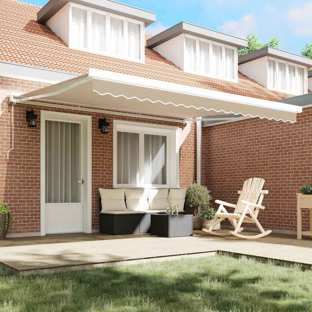 Retractable Awning Beige 400 x 300 cm Fabric, Metal