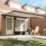 Retractable Awning Manual Beige 400 x 300 cm Fabric, Metal
