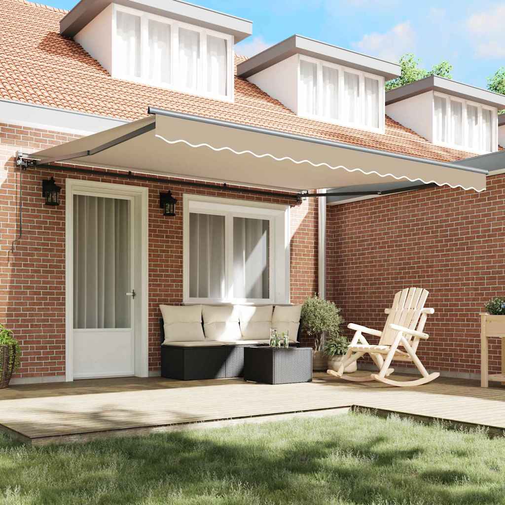 Retractable Awning Manual Beige 400x300 cm Fabric