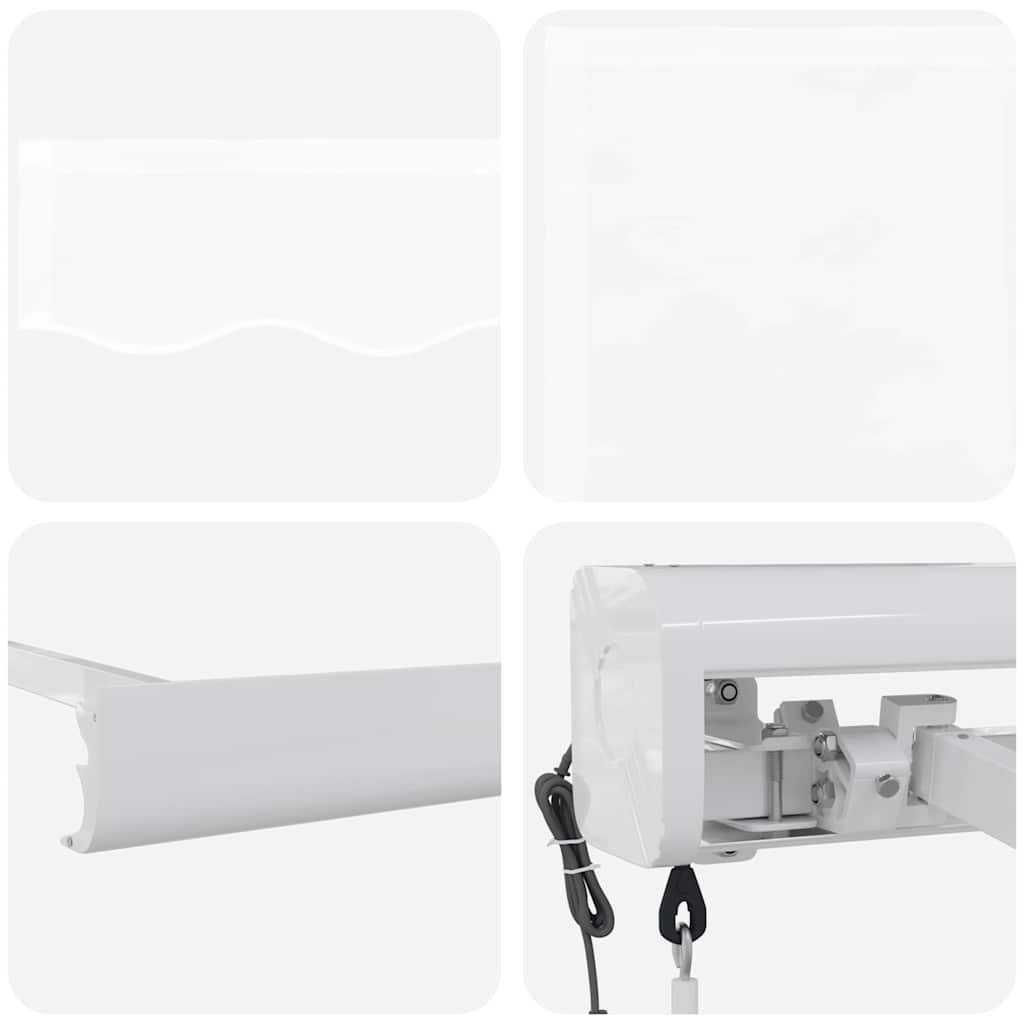 Retractable Awning White 400 x 300 cm Fabric, Metal