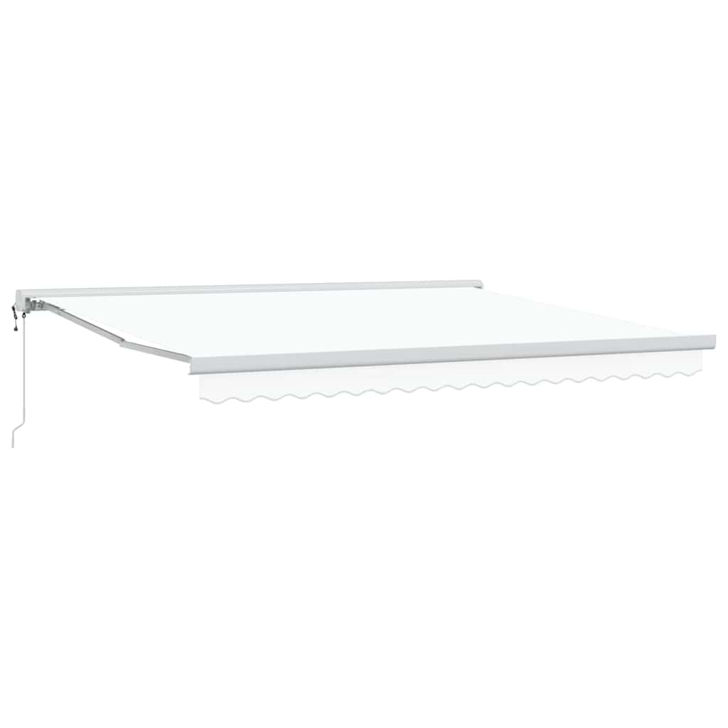 Retractable Awning White 400 x 300 cm Fabric, Metal