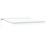Retractable Awning White 400 x 300 cm Fabric, Metal