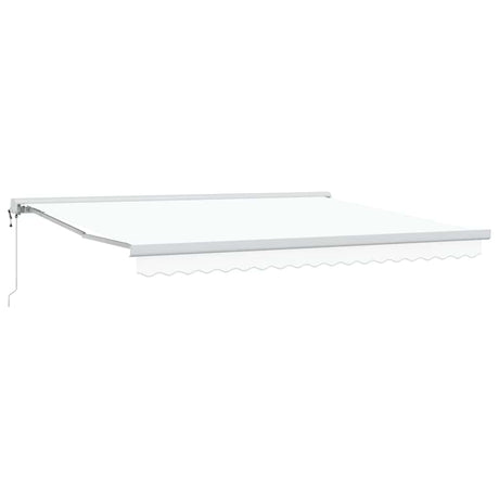 Retractable Awning White 400 x 300 cm Fabric, Metal