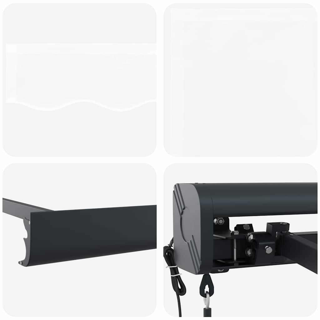 Retractable Awning Manual White 400 x 300 cm Fabric, Metal