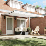 Retractable Awning Manual White 400x300 cm Fabric