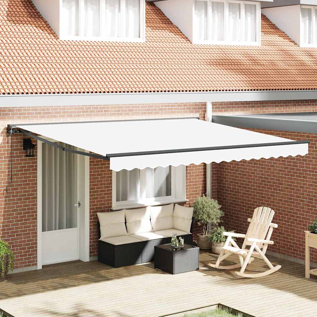 Retractable Awning White 400x300 cm Fabric