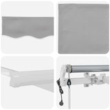 Retractable Awning Light Grey 400 x 300 cm Fabric and Steel