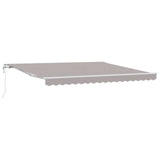 Retractable Awning Light Grey 400 x 300 cm Fabric and Steel