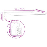 Retractable Awning Light Grey 400 x 300 cm Fabric and Steel