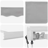 Retractable Awning Light Grey 400 x 300 cm Fabric, Metal