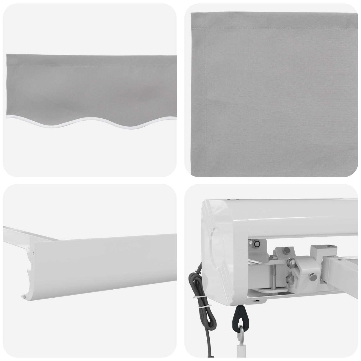 Retractable Awning Light Grey 400 x 300 cm Fabric and Metal