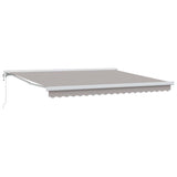 Retractable Awning Light Grey 400 x 300 cm Fabric, Metal