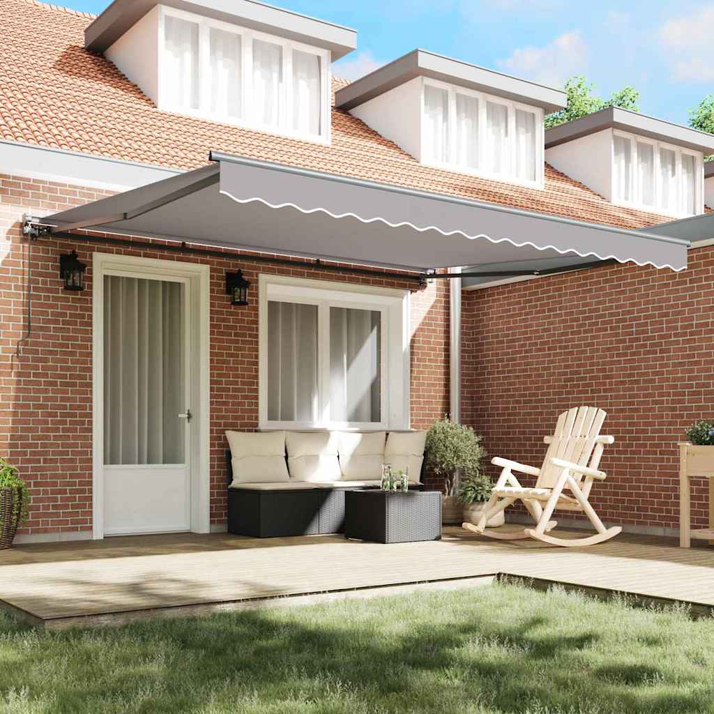 Retractable Awning Manual Light Grey 400x300 cm Fabric