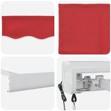 Retractable Awning Red 400 x 300 cm Fabric, Metal