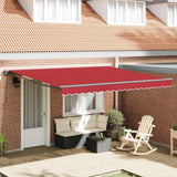 Retractable Awning Manual Red 400x300 cm Fabric