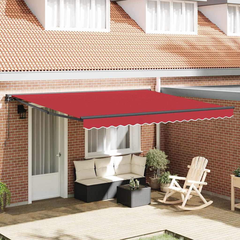 Retractable Awning Red 400x300 cm Fabric