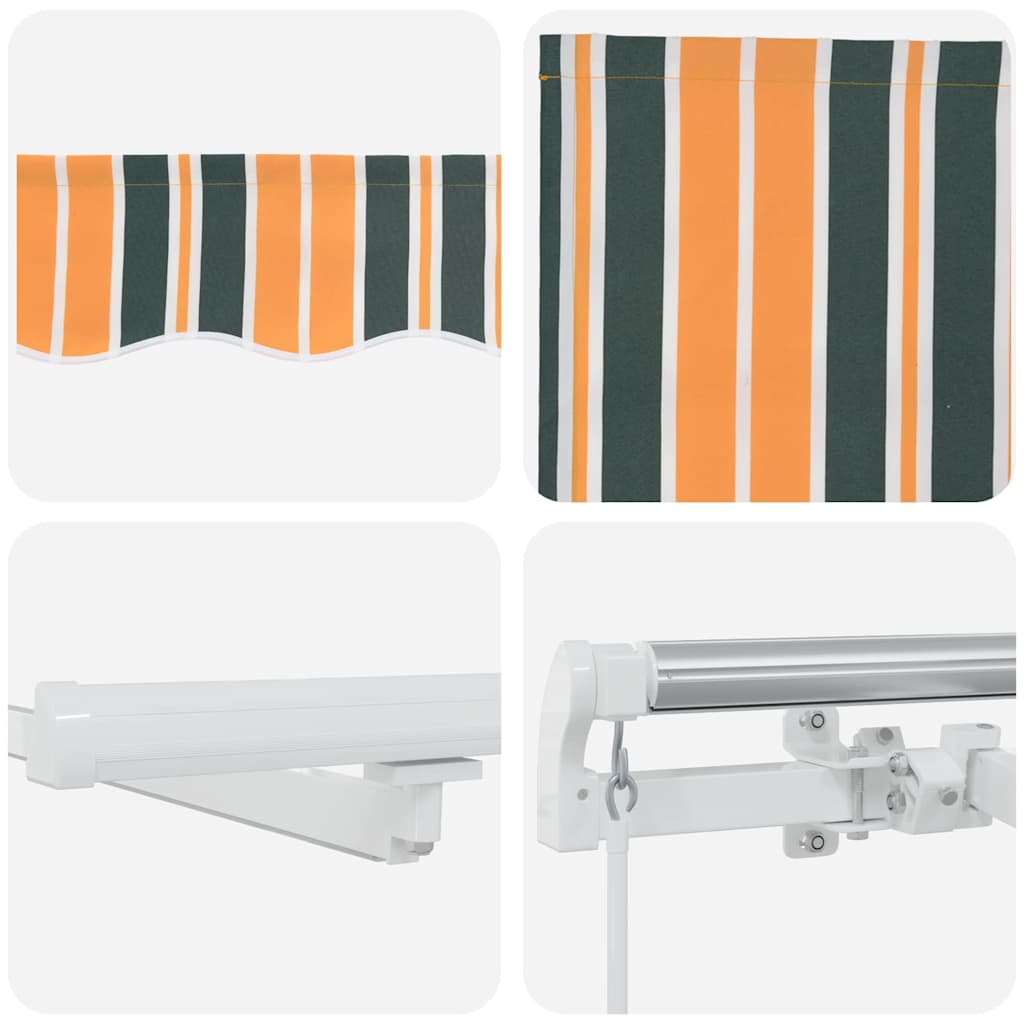 Retractable Awning with Manual 400 x 300 cm Green and yellow