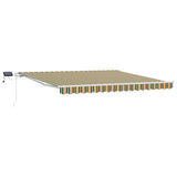 Retractable Awning with Manual 400 x 300 cm Green and yellow