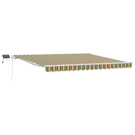 Retractable Awning with Manual 400 x 300 cm Green and yellow