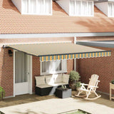 Retractable Awning Manual Green and yellow 400 x 300 cm Fabric