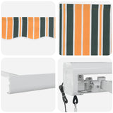 Retractable Awning Green, Yellow 400 x 300 cm Fabric, Metal