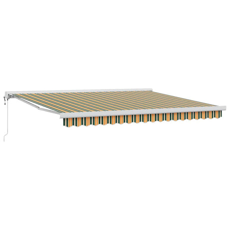 Retractable Awning Green, Yellow 400 x 300 cm Fabric, Metal