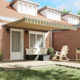 Retractable Awning Manual Green and Yellow 400x300 cm Fabric