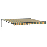 Retractable Awning Manual Green and Yellow 400x300 cm Fabric