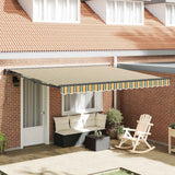 Retractable Awning Green and Yellow 400x300 cm Fabric