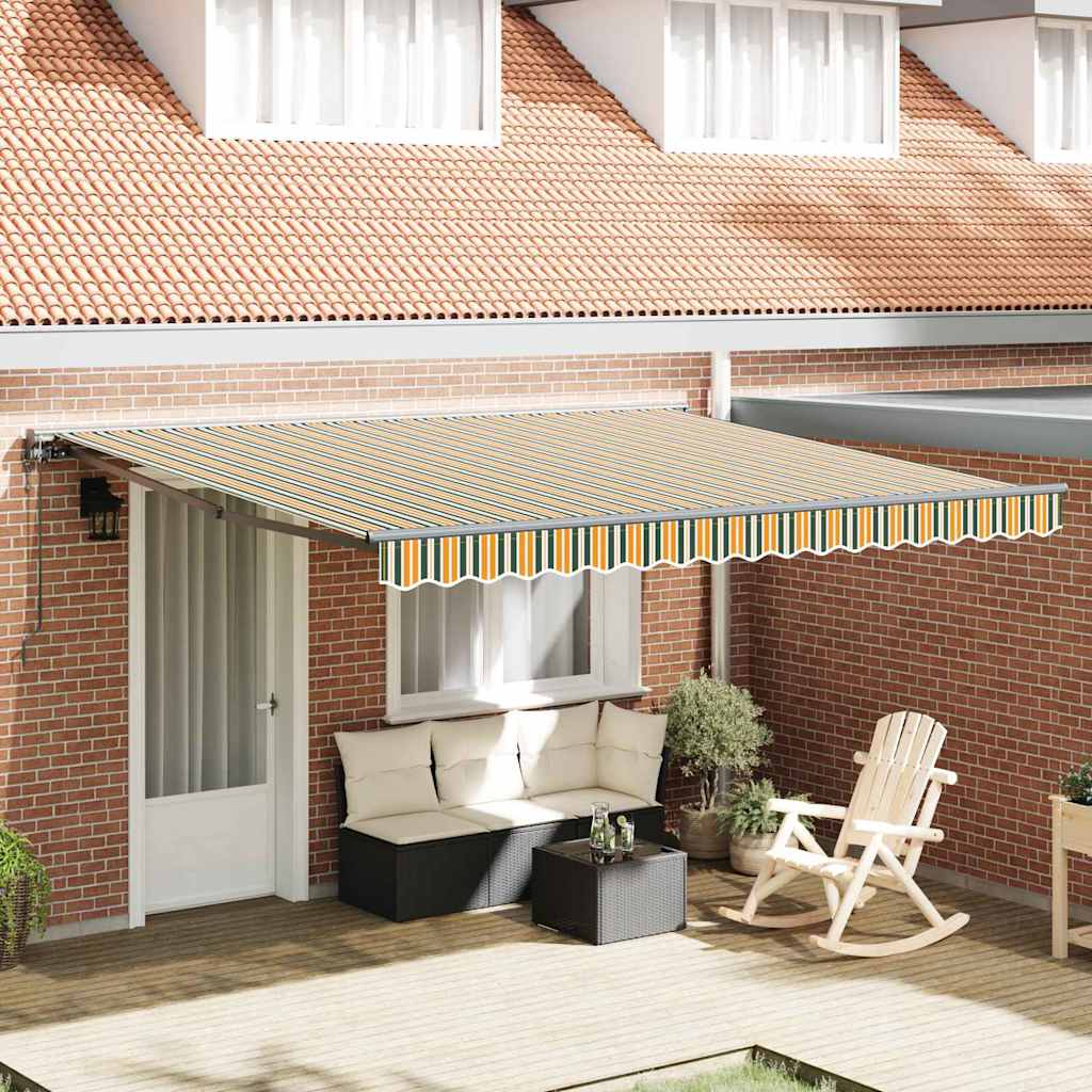 Retractable Awning Green and Yellow 400x300 cm Fabric