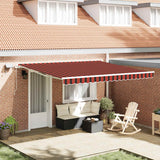 Retractable Awning with Manual 400 x 350 cm Orange and brown