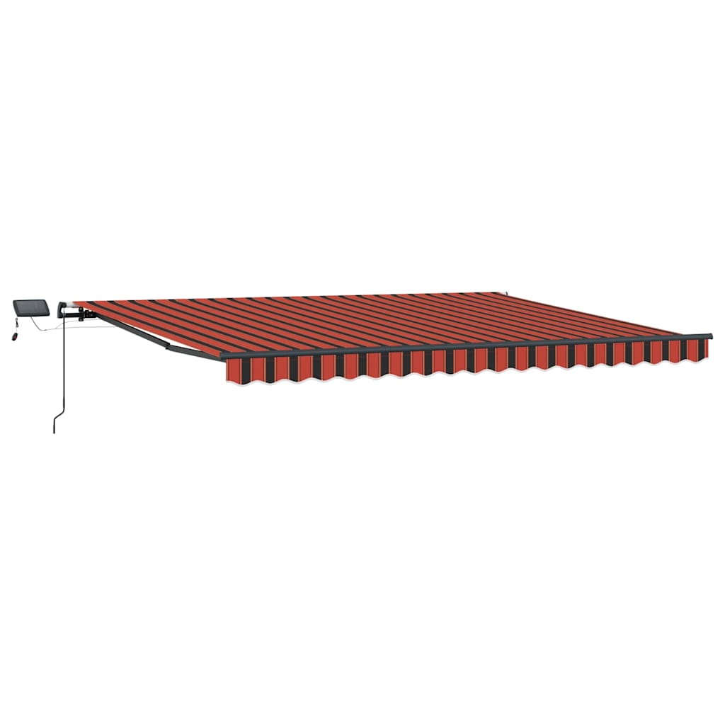 Retractable Awning Manual Orange and brown 400 x 350 cm Fabric