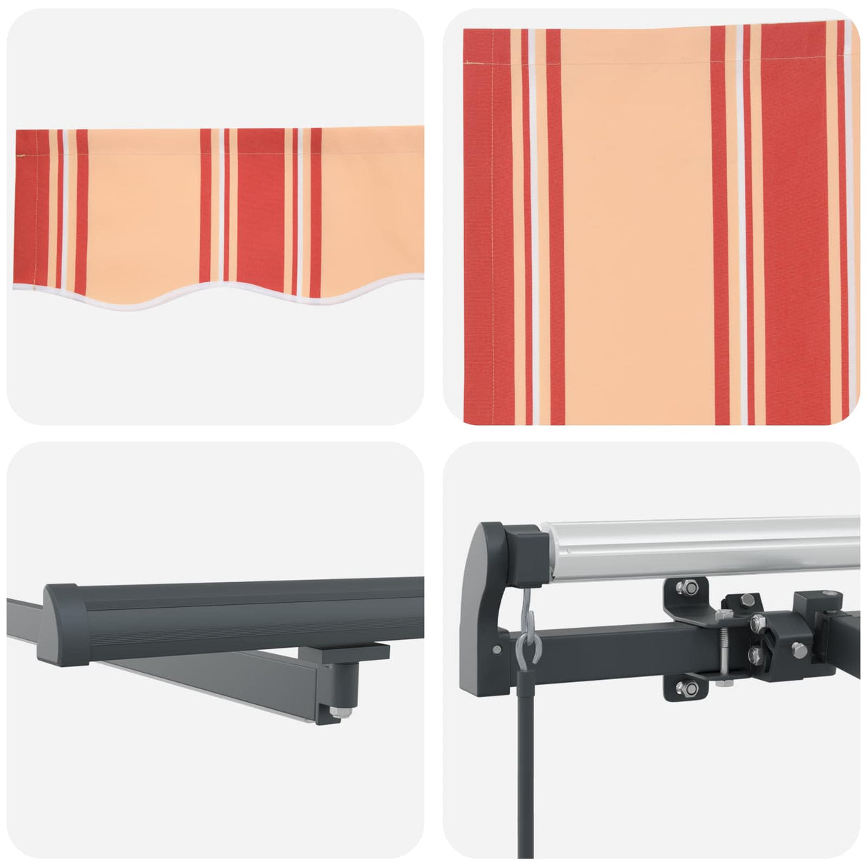 Retractable Awning Manual Yellow and orange 400 x 350 cm Fabric
