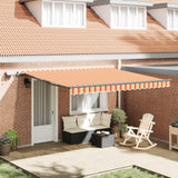 Retractable Awning Manual Yellow and orange 400 x 350 cm Fabric