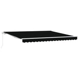 Retractable Awning Black 400 x 350 cm Polyester