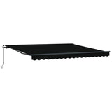 Awning Manual Black 400 x 350 cm Fabric