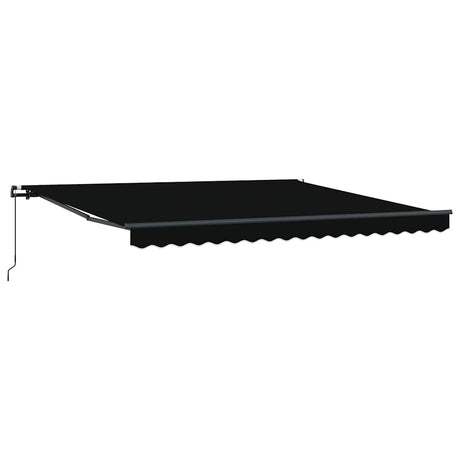 Awning Manual Black 400 x 350 cm Fabric