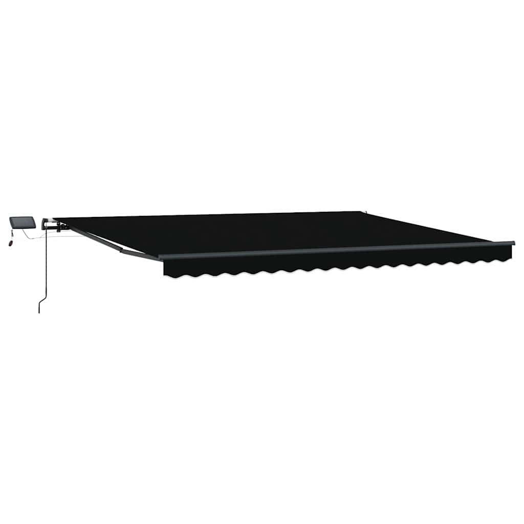 Retractable Awning Manual Black 400 x 350 cm Fabric