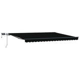 Retractable Awning Manual Black 400 x 350 cm Fabric