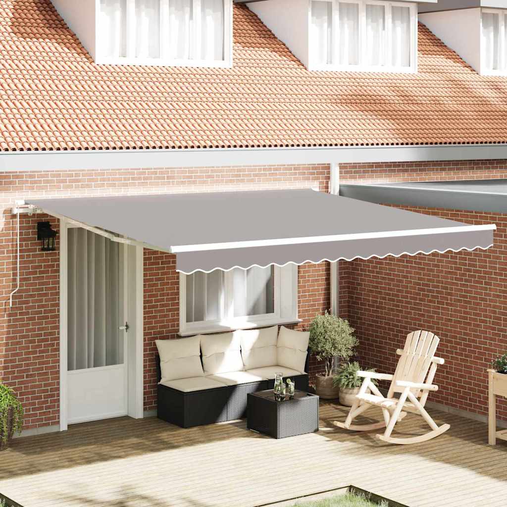 Retractable Awning Manual Light grey 400 x 350 cm Fabric, Metal