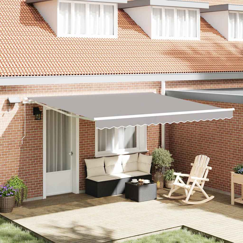 Retractable Awning with Manual 400 x 350 cm Light grey