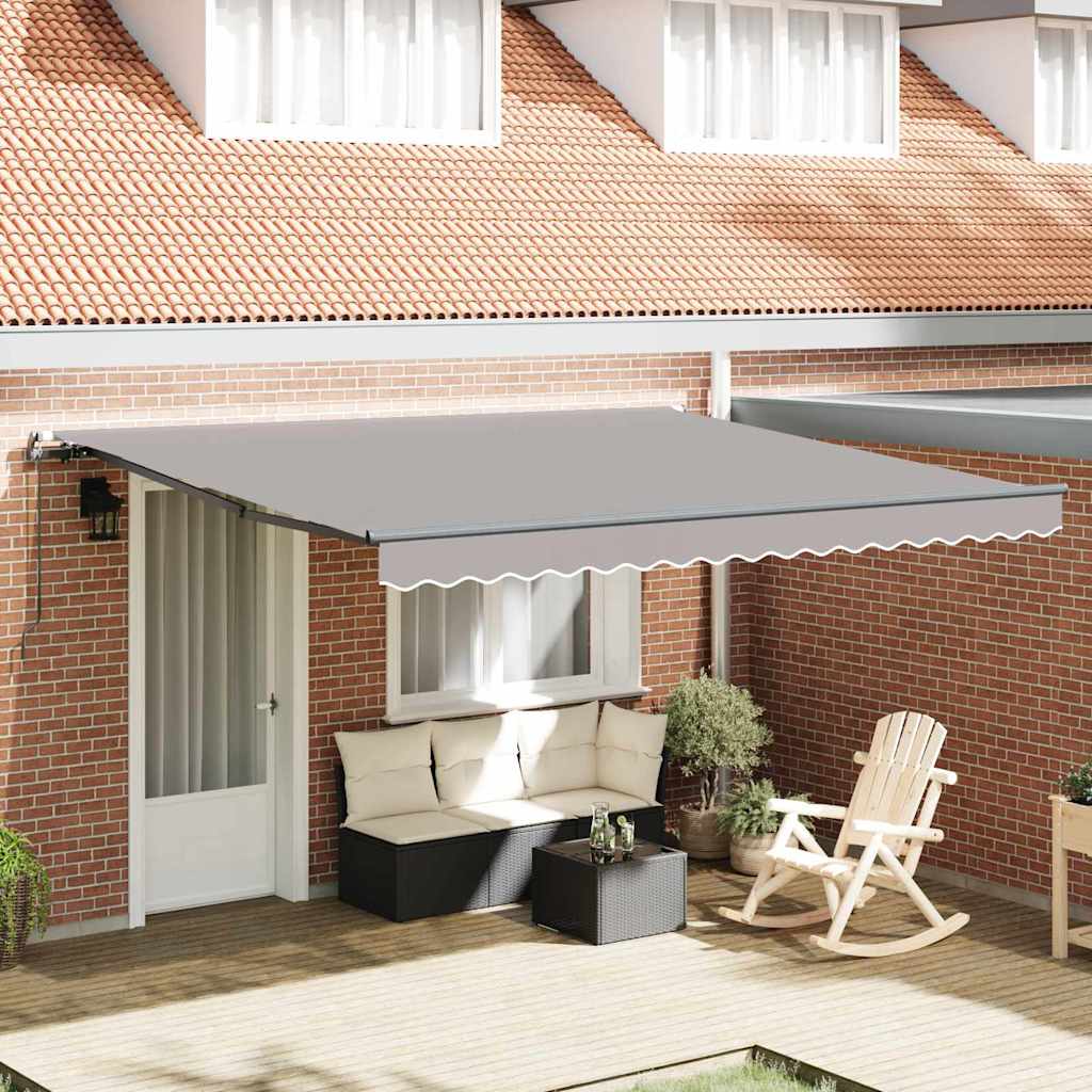 Retractable Awning Manual Light grey 400 x 350 cm Fabric