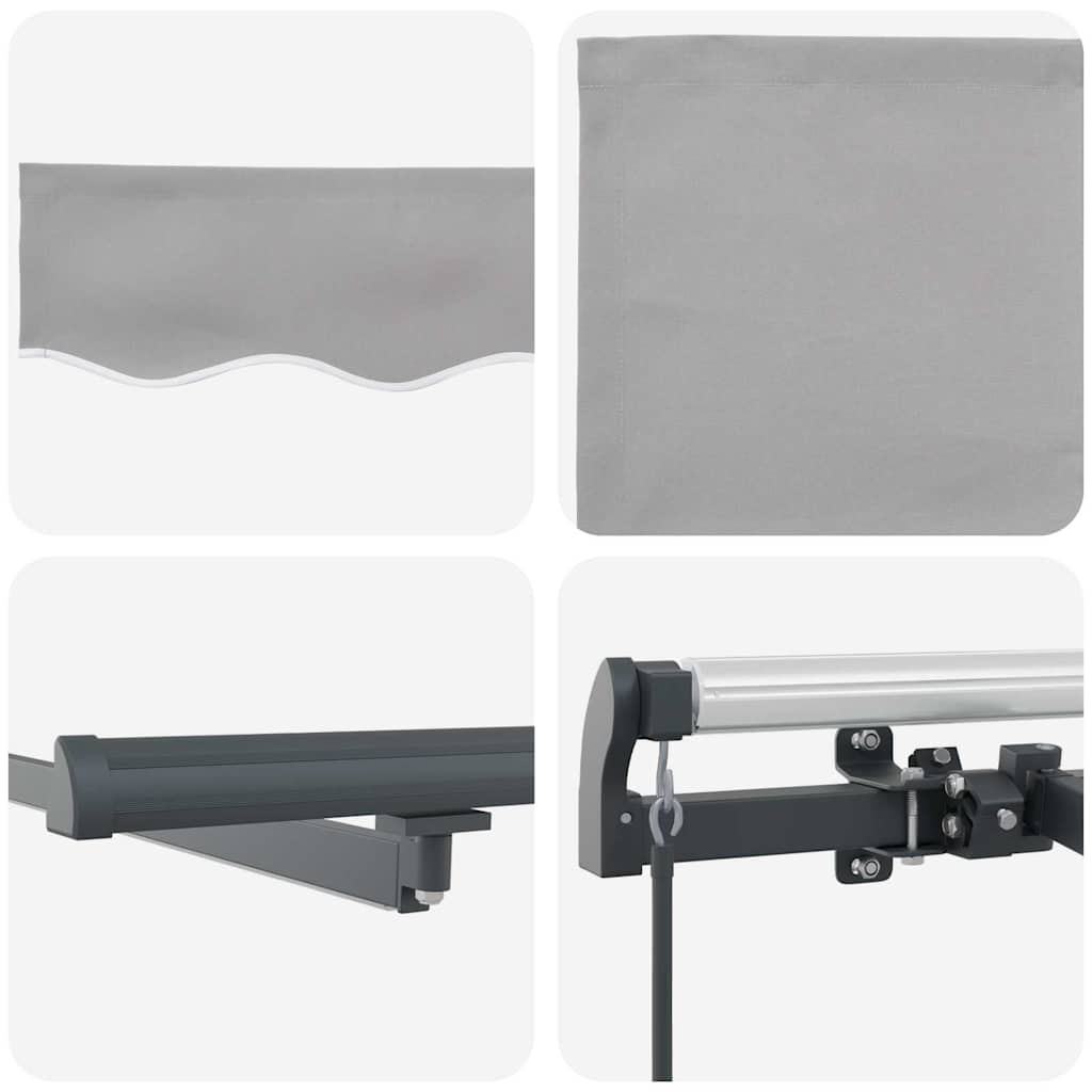 Retractable Awning Manual Light grey 400 x 350 cm Fabric