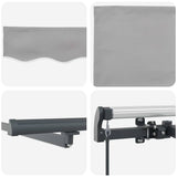 Retractable Awning Manual Light grey 400 x 350 cm Fabric