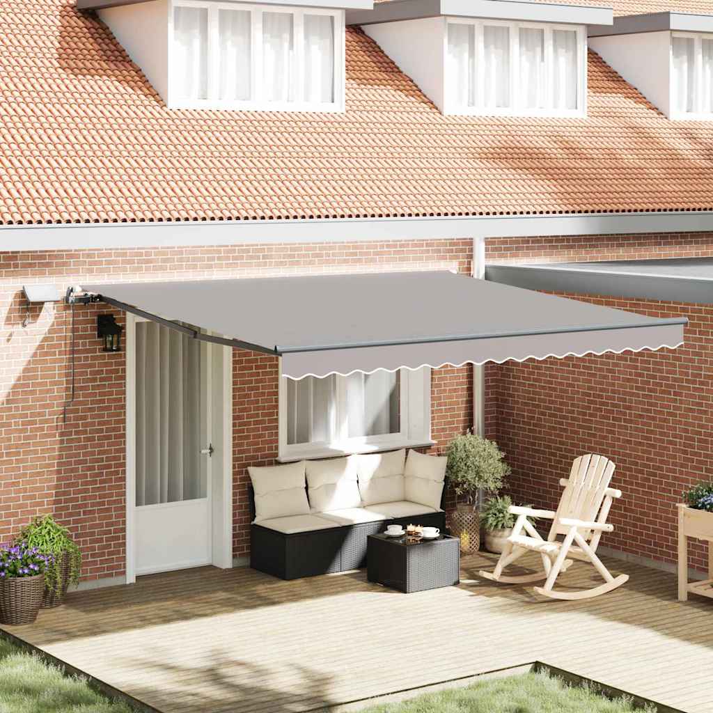 Retractable Awning Manual Light grey 400 x 350 cm Fabric