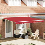Retractable Awning Manual Red 400 x 350 cm Fabric, Metal