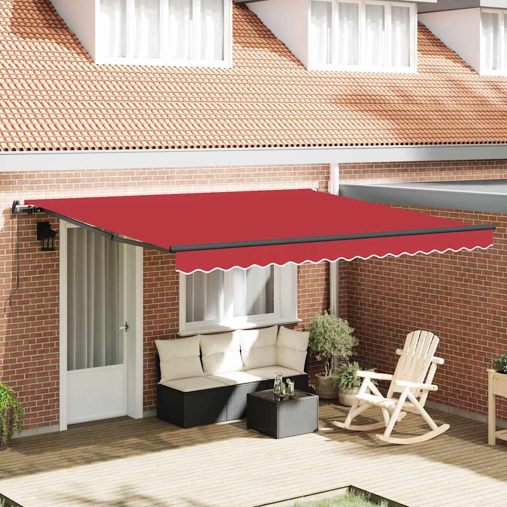 Retractable Awning Manual Red 400 x 350 cm Fabric